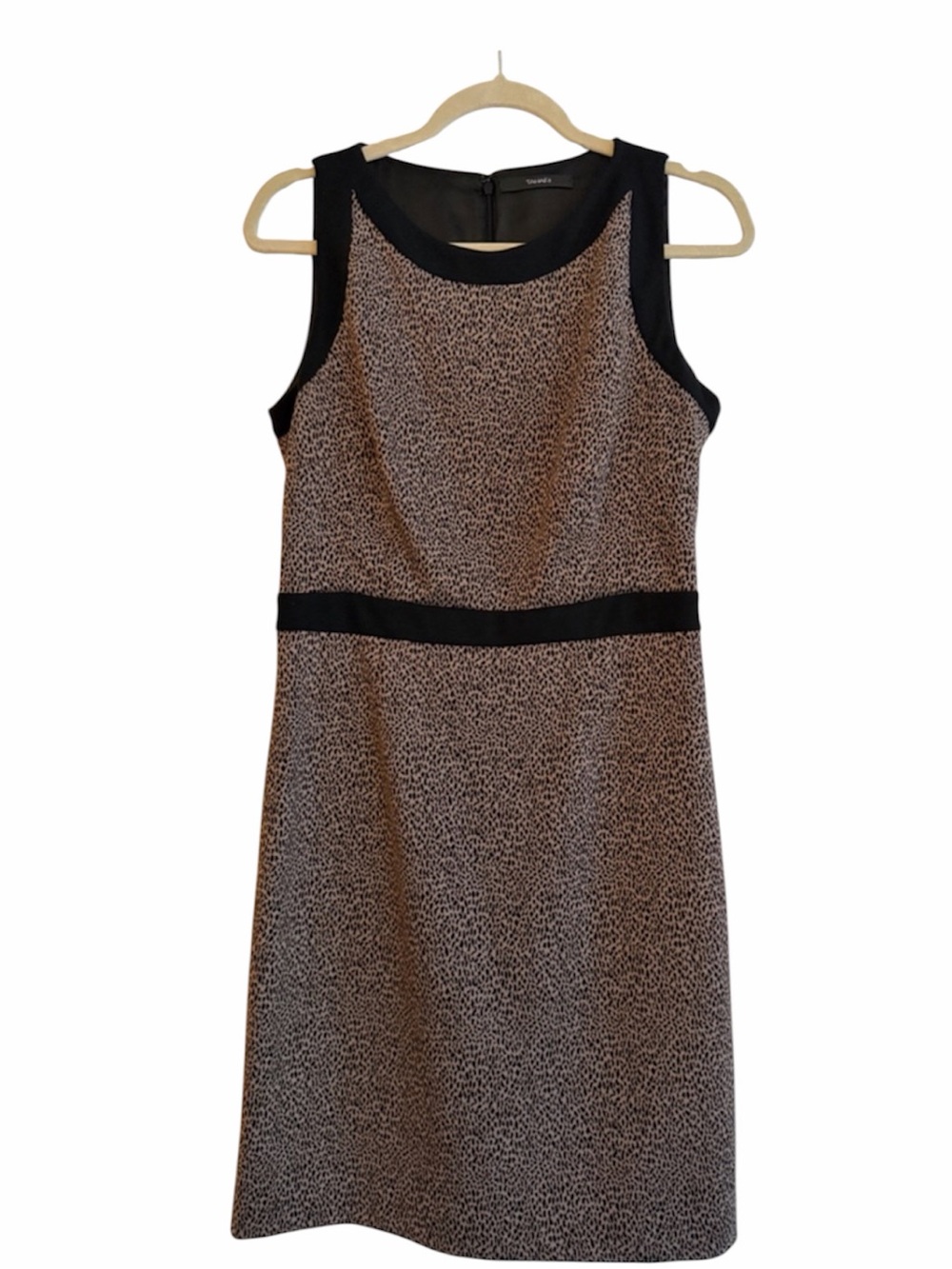 Tahari Black-Trim Animal Print Dress flattering sophisticated professional style